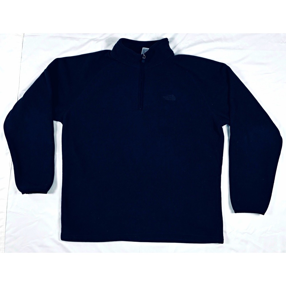 The North Face Mens XL Black 1/4 Zip Fleece Mock Neck Pullover Sweater